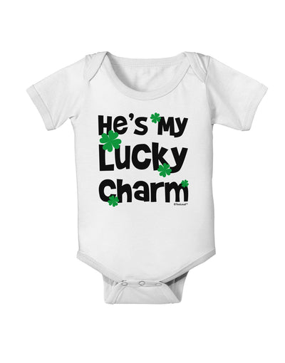 He's My Lucky Charm - Matching Couples Design Baby Romper Bodysuit by TooLoud-Baby Romper-TooLoud-White-06-Months-Davson Sales