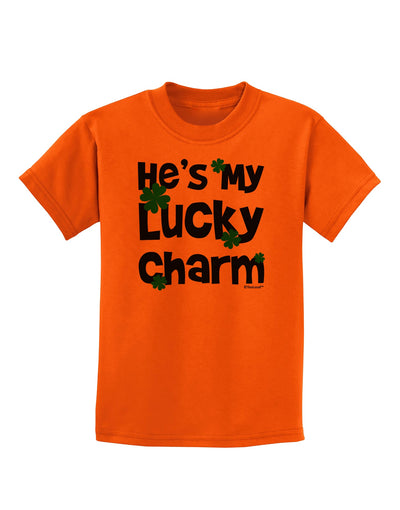 He's My Lucky Charm - Matching Couples Design Childrens T-Shirt by TooLoud-Childrens T-Shirt-TooLoud-Orange-X-Small-Davson Sales