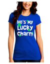 He's My Lucky Charm - Matching Couples Design Juniors Crew Dark T-Shirt by TooLoud-T-Shirts Juniors Tops-TooLoud-Royal-Blue-Juniors Fitted Small-Davson Sales