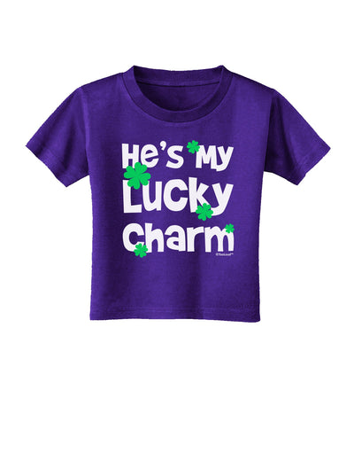 He's My Lucky Charm - Matching Couples Design Toddler T-Shirt Dark by TooLoud-Toddler T-Shirt-TooLoud-Purple-2T-Davson Sales