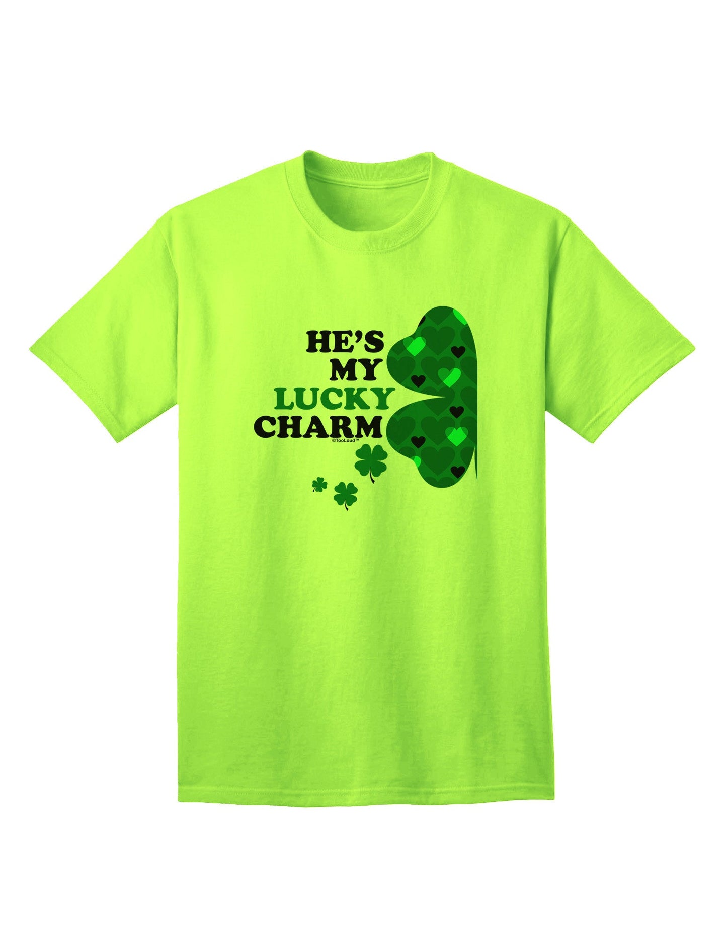 He's My Lucky Charm - Premium Adult T-Shirt for Men-Mens T-shirts-TooLoud-Neon-Green-Small-Davson Sales