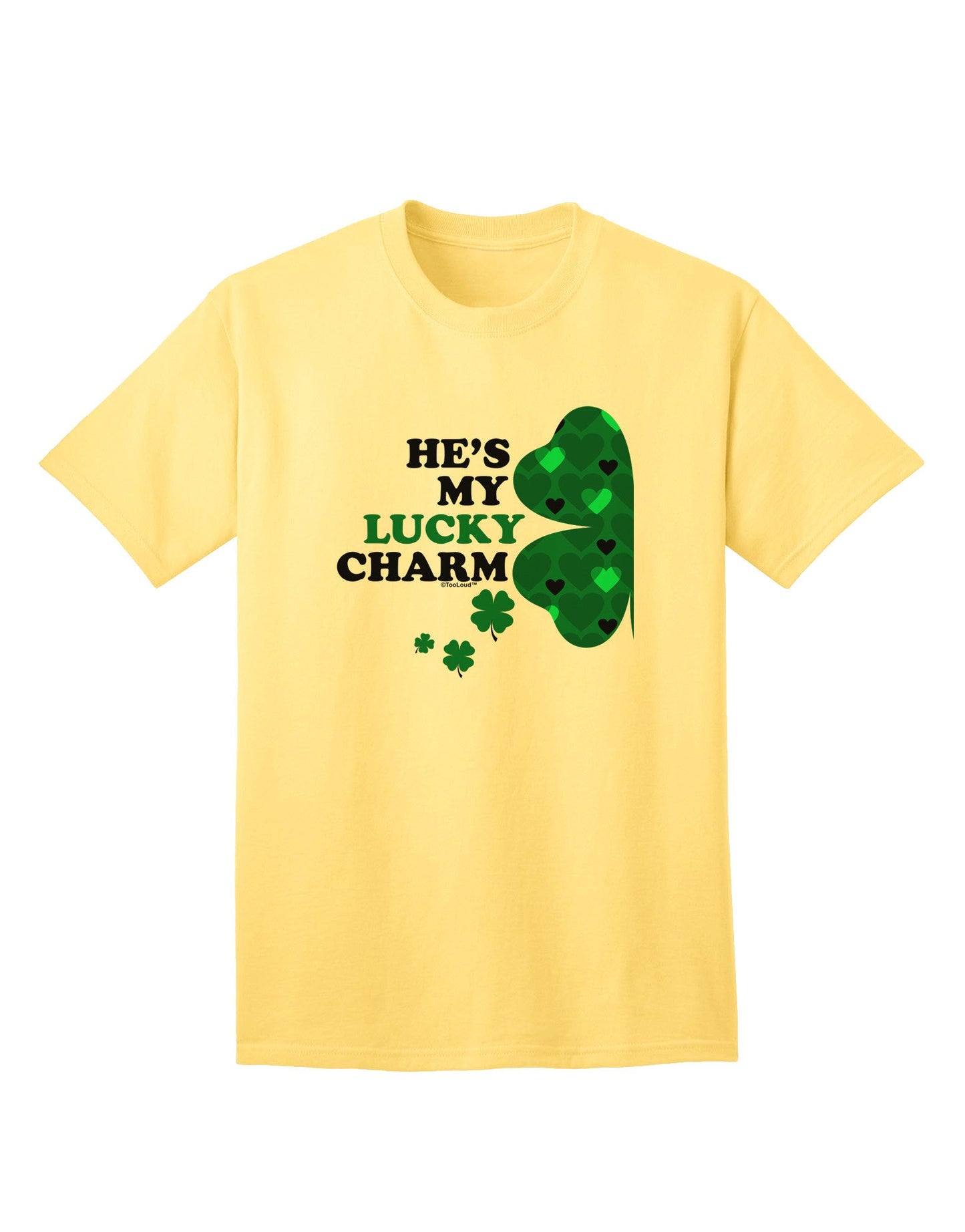 He's My Lucky Charm - Premium Adult T-Shirt for Men-Mens T-shirts-TooLoud-Yellow-Small-Davson Sales