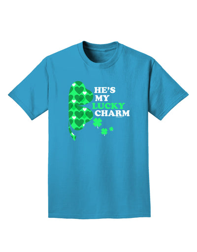 He's My Lucky Charm - Right Adult Dark T-Shirt-Mens T-Shirt-TooLoud-Turquoise-Small-Davson Sales