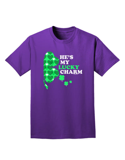 He's My Lucky Charm - Right Adult Dark T-Shirt-Mens T-Shirt-TooLoud-Purple-Small-Davson Sales