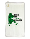 He's My Lucky Charm - Right Micro Terry Gromet Golf Towel 16 x 25 inch-Golf Towel-TooLoud-White-Davson Sales