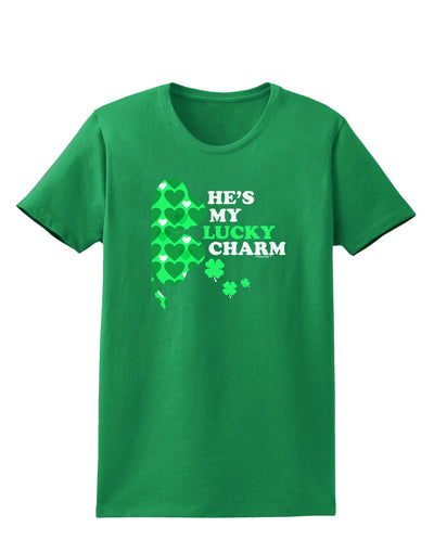 He's My Lucky Charm - Right Womens Dark T-Shirt-TooLoud-Kelly-Green-X-Small-Davson Sales