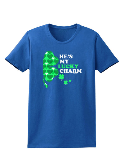 He's My Lucky Charm - Right Womens Dark T-Shirt-TooLoud-Royal-Blue-X-Small-Davson Sales