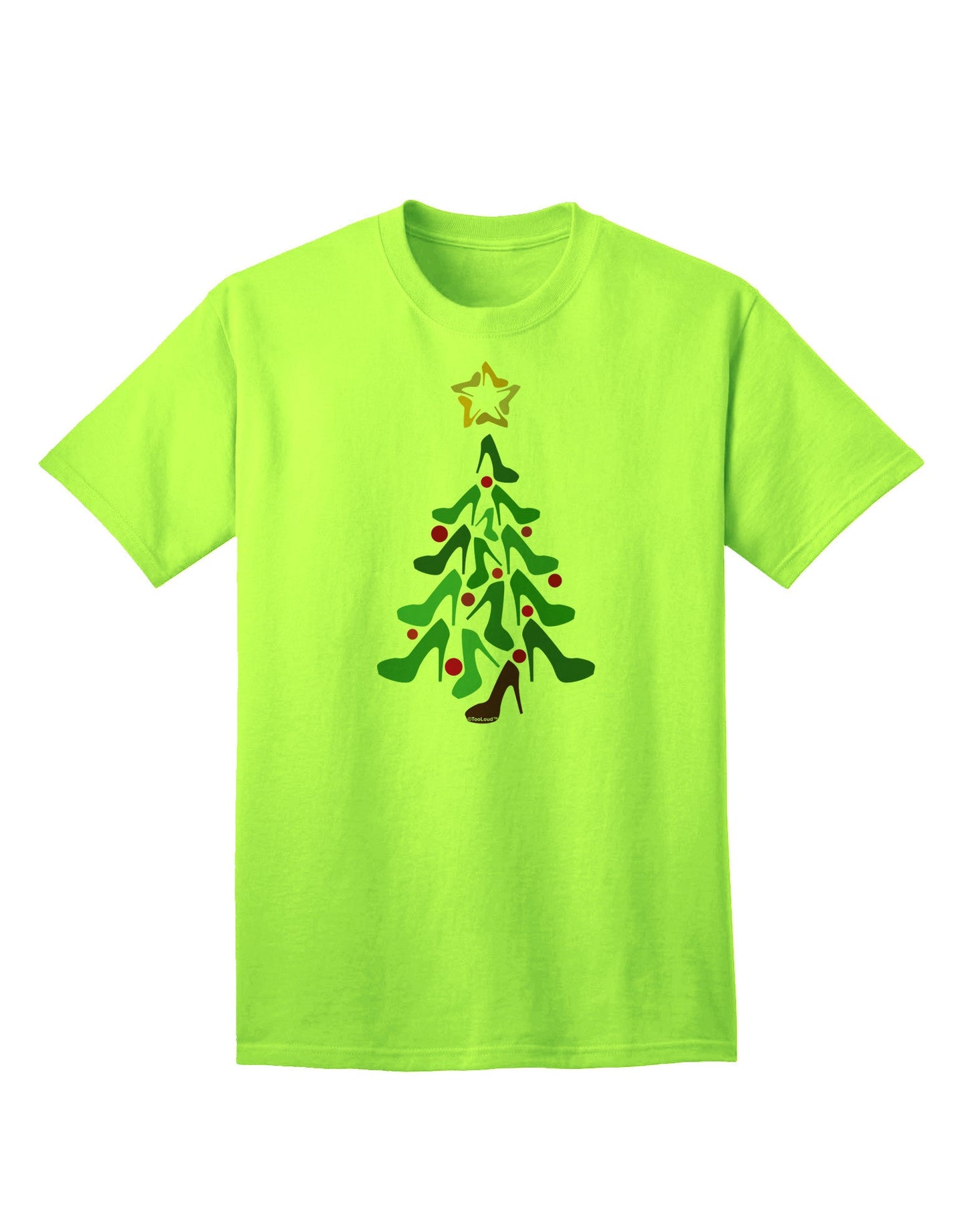 High Heels Shoes Christmas Tree: Adult T-Shirt Collection-Mens T-shirts-TooLoud-Neon-Green-Small-Davson Sales