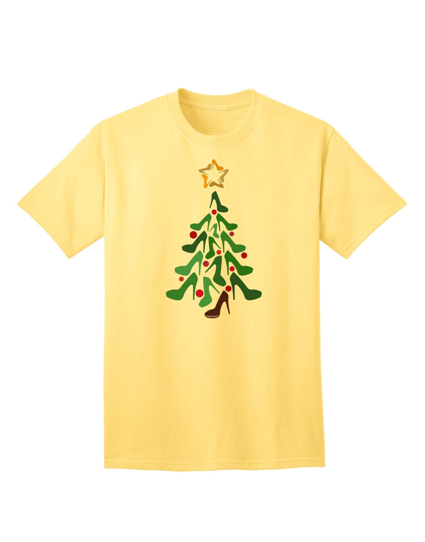 High Heels Shoes Christmas Tree: Adult T-Shirt Collection-Mens T-shirts-TooLoud-Yellow-Small-Davson Sales