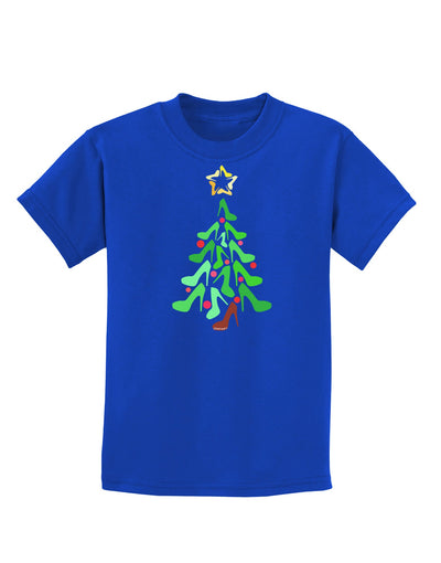 High Heels Shoes Christmas Tree Childrens Dark T-Shirt-Childrens T-Shirt-TooLoud-Royal-Blue-X-Small-Davson Sales