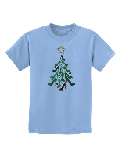 High Heels Shoes Christmas Tree Childrens T-Shirt-Childrens T-Shirt-TooLoud-Light-Blue-X-Small-Davson Sales