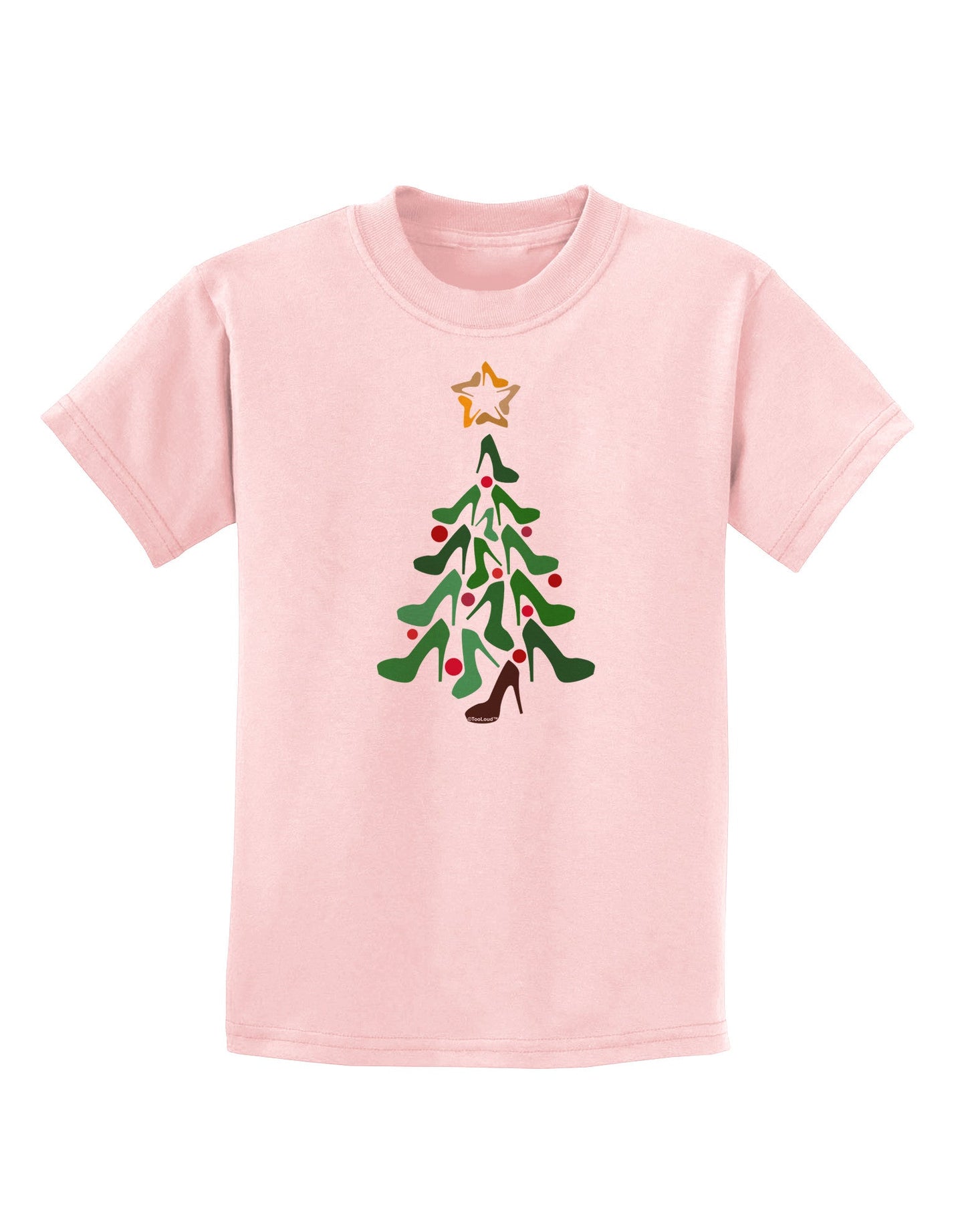 High Heels Shoes Christmas Tree Childrens T-Shirt-Childrens T-Shirt-TooLoud-PalePink-X-Small-Davson Sales