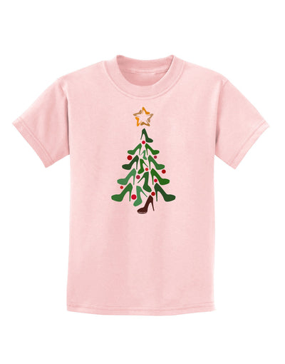 High Heels Shoes Christmas Tree Childrens T-Shirt-Childrens T-Shirt-TooLoud-PalePink-X-Small-Davson Sales