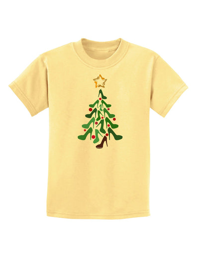 High Heels Shoes Christmas Tree Childrens T-Shirt-Childrens T-Shirt-TooLoud-Daffodil-Yellow-X-Small-Davson Sales