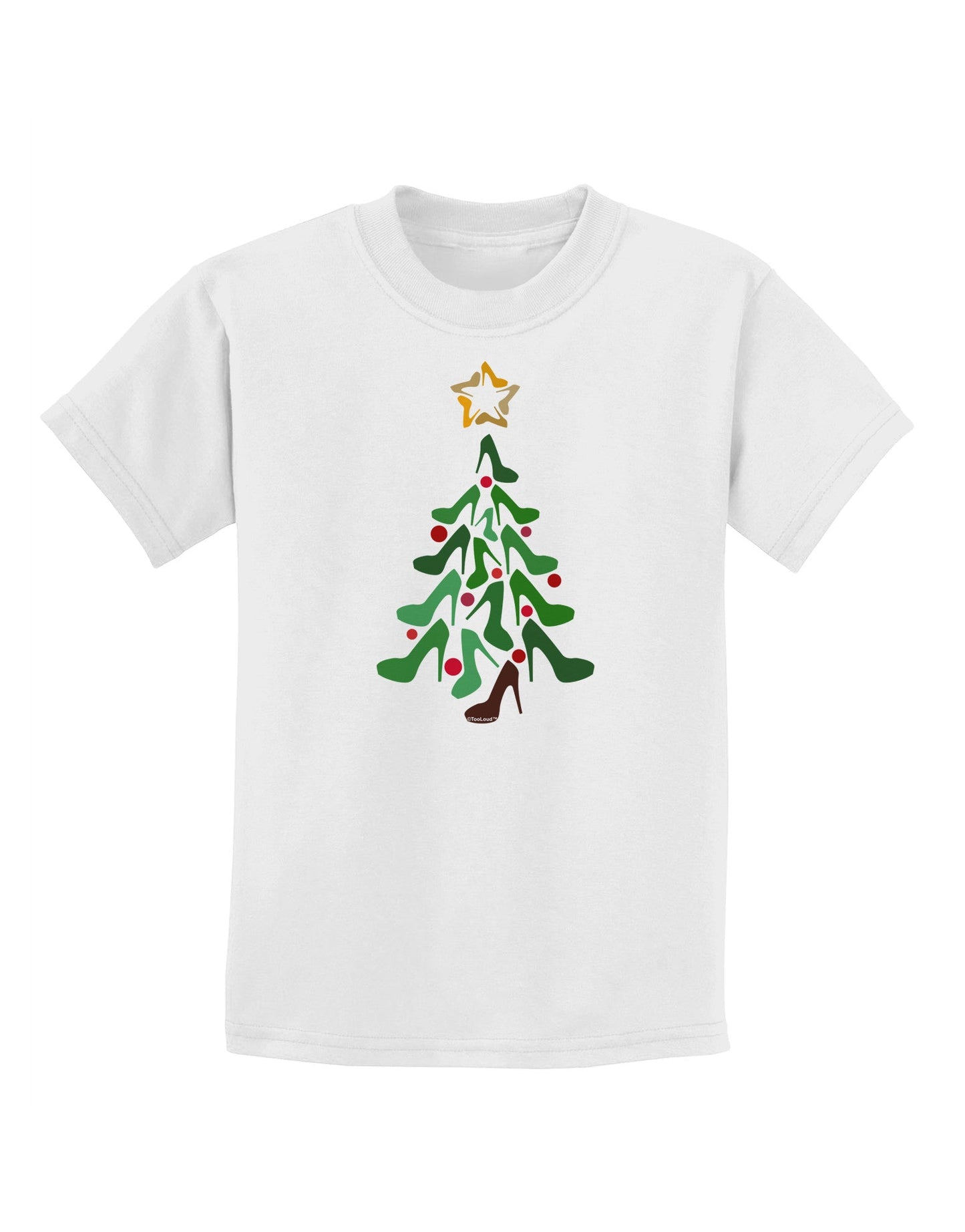 High Heels Shoes Christmas Tree Childrens T-Shirt-Childrens T-Shirt-TooLoud-White-X-Small-Davson Sales