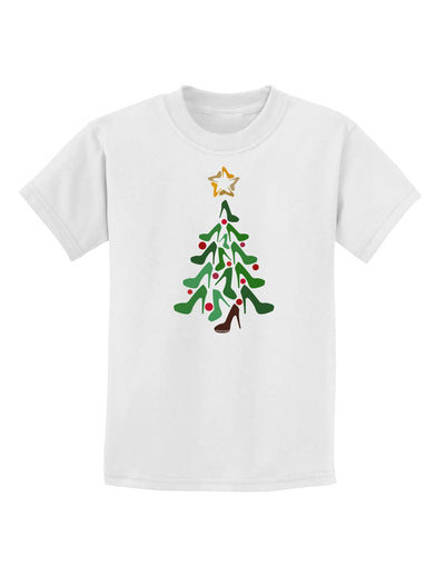 High Heels Shoes Christmas Tree Childrens T-Shirt-Childrens T-Shirt-TooLoud-White-X-Small-Davson Sales
