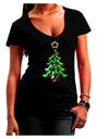 High Heels Shoes Christmas Tree Juniors V-Neck Dark T-Shirt-Womens V-Neck T-Shirts-TooLoud-Black-Juniors Fitted Small-Davson Sales