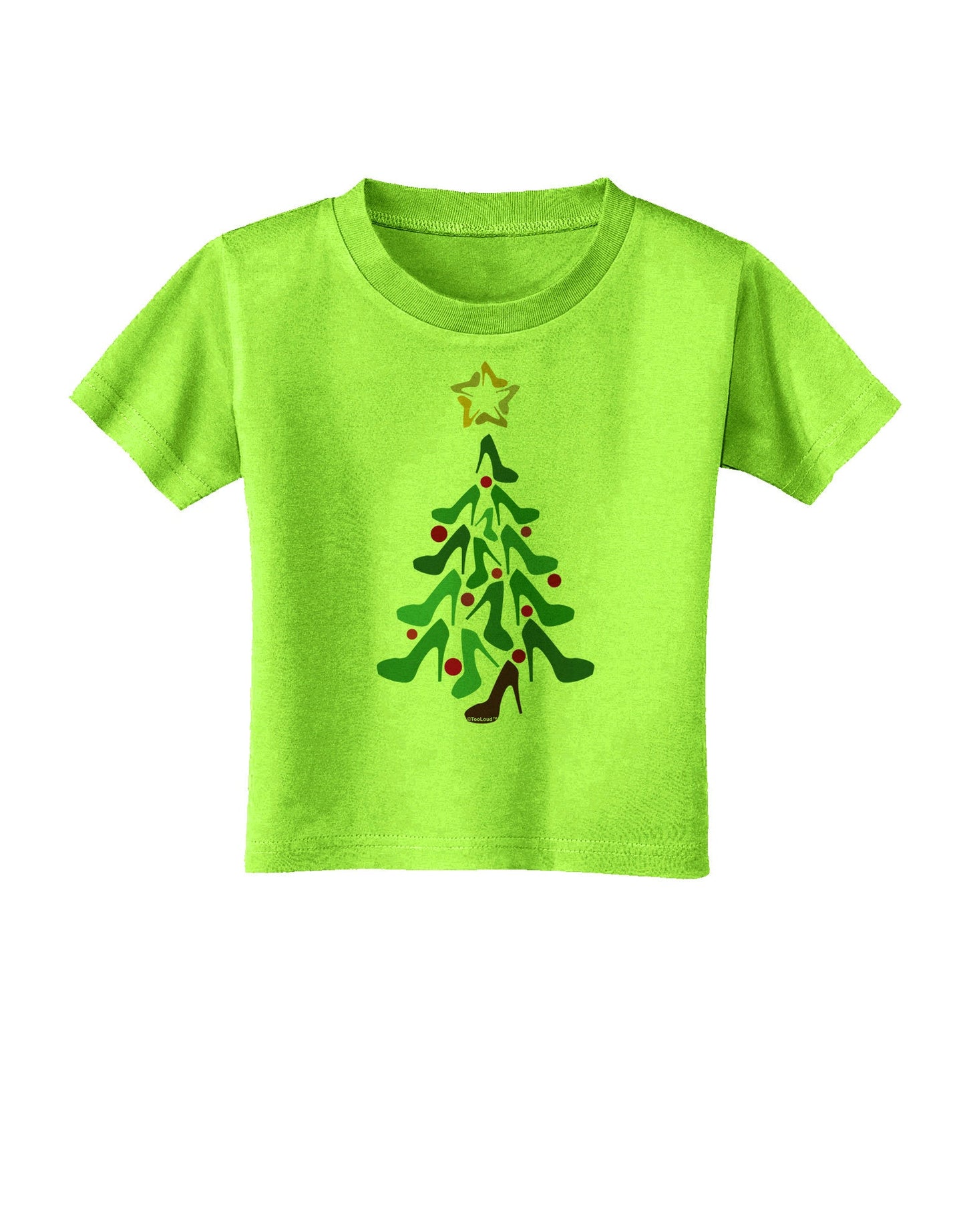 High Heels Shoes Christmas Tree Toddler T-Shirt-Toddler T-Shirt-TooLoud-Lime-Green-2T-Davson Sales