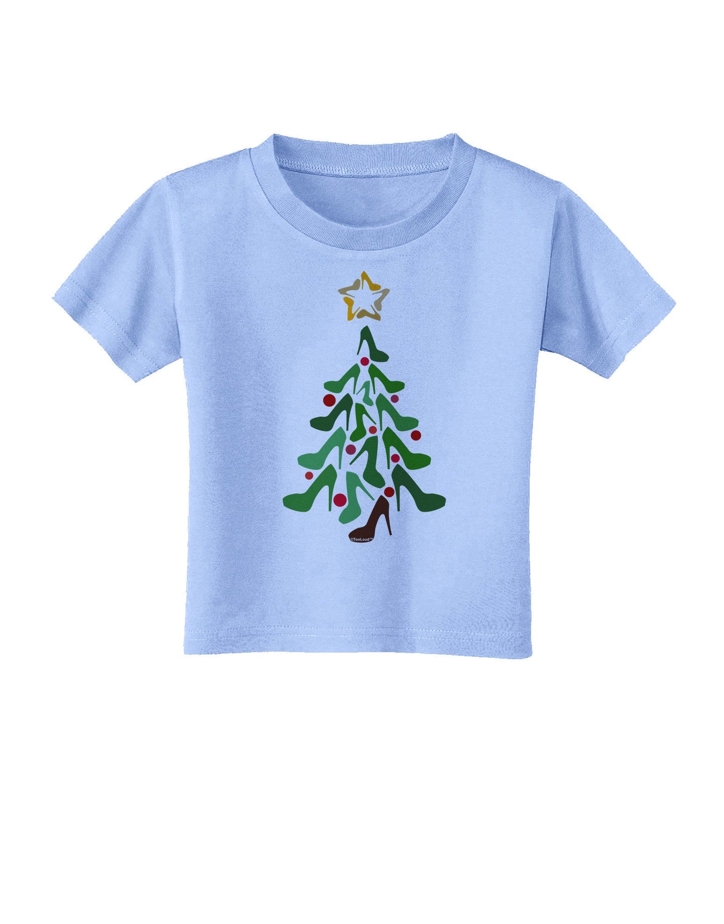 High Heels Shoes Christmas Tree Toddler T-Shirt-Toddler T-Shirt-TooLoud-Aquatic-Blue-2T-Davson Sales