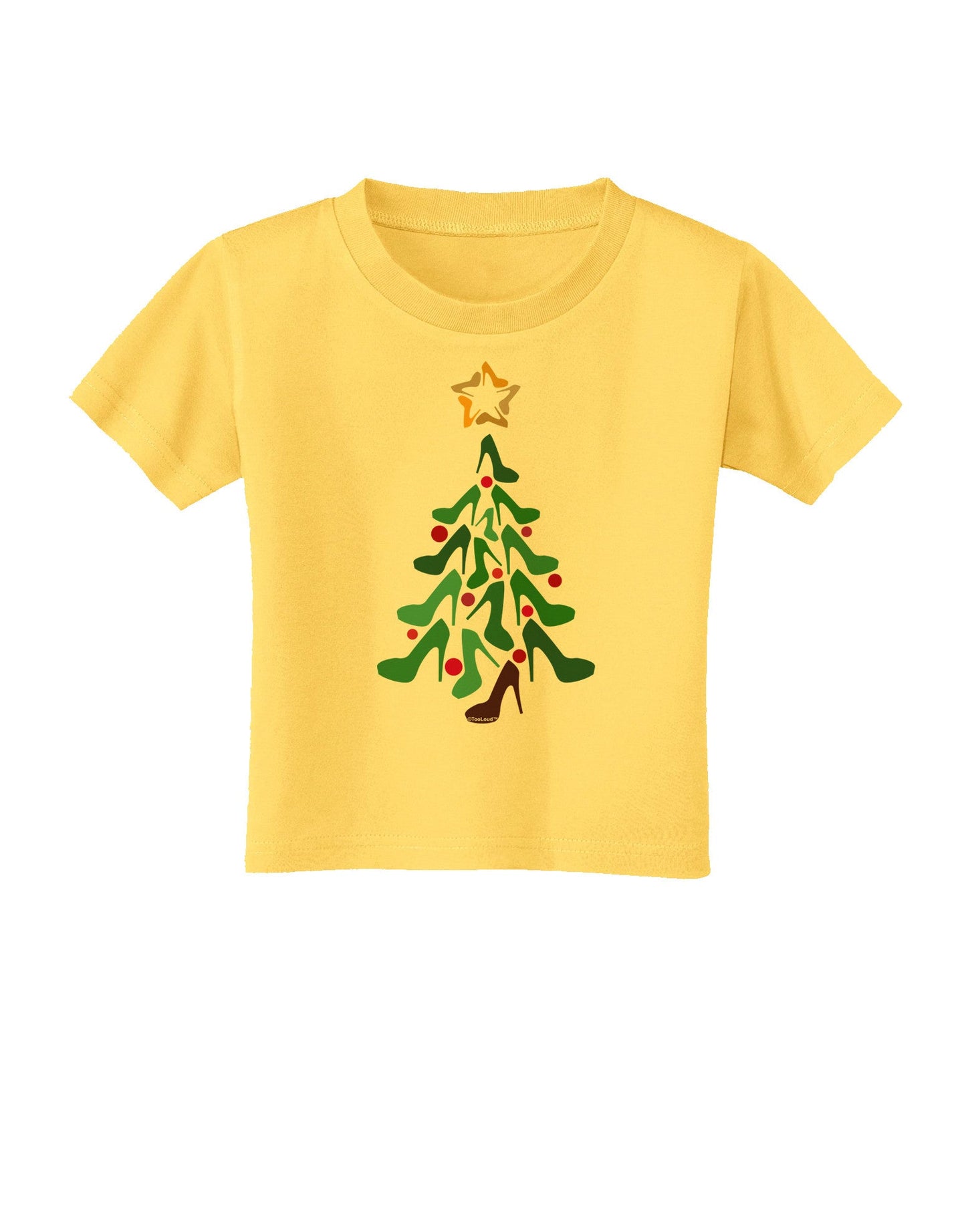 High Heels Shoes Christmas Tree Toddler T-Shirt-Toddler T-Shirt-TooLoud-Yellow-2T-Davson Sales