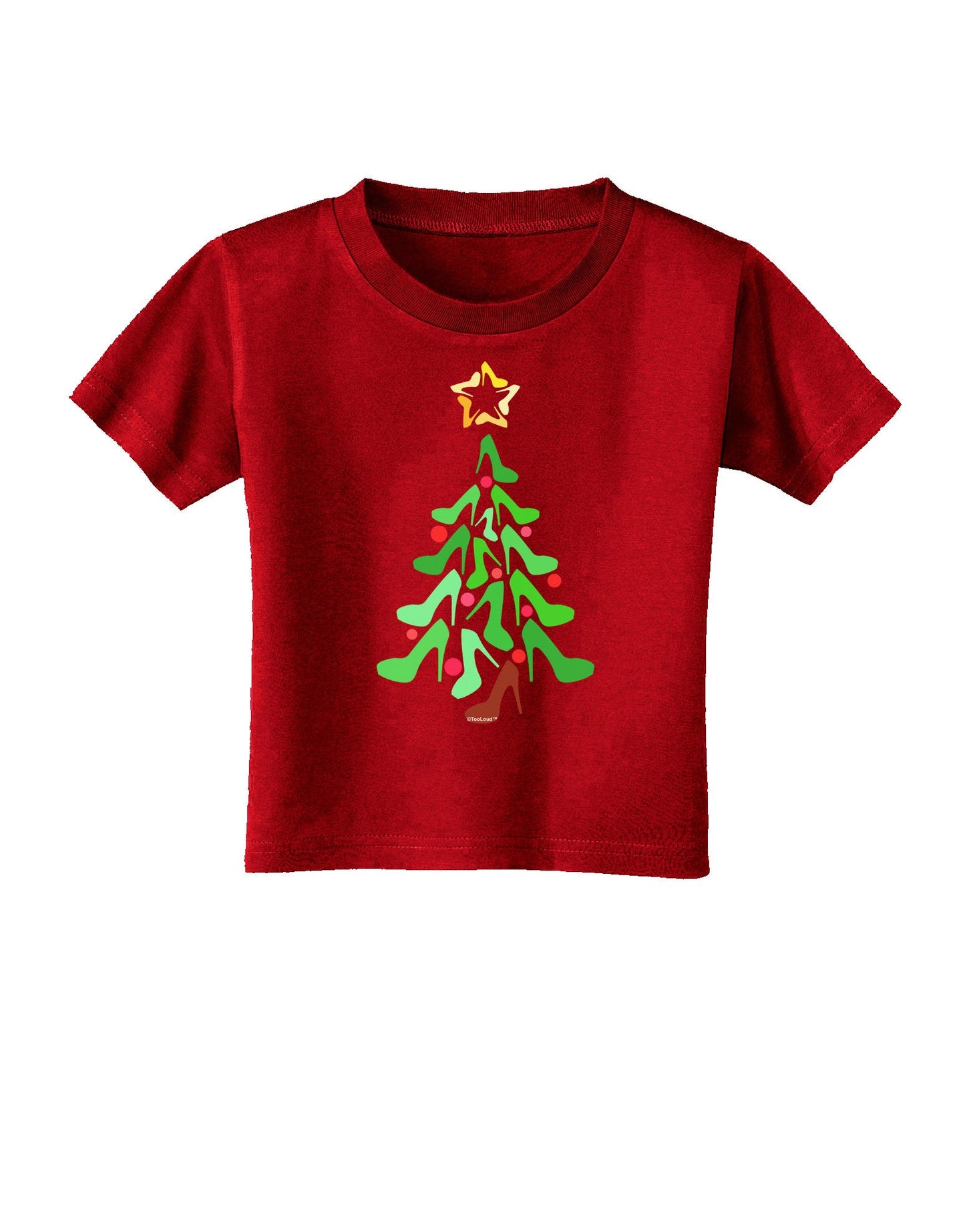 High Heels Shoes Christmas Tree Toddler T-Shirt Dark-Toddler T-Shirt-TooLoud-Red-2T-Davson Sales