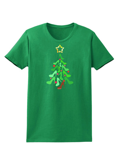 High Heels Shoes Christmas Tree Womens Dark T-Shirt-TooLoud-Kelly-Green-X-Small-Davson Sales
