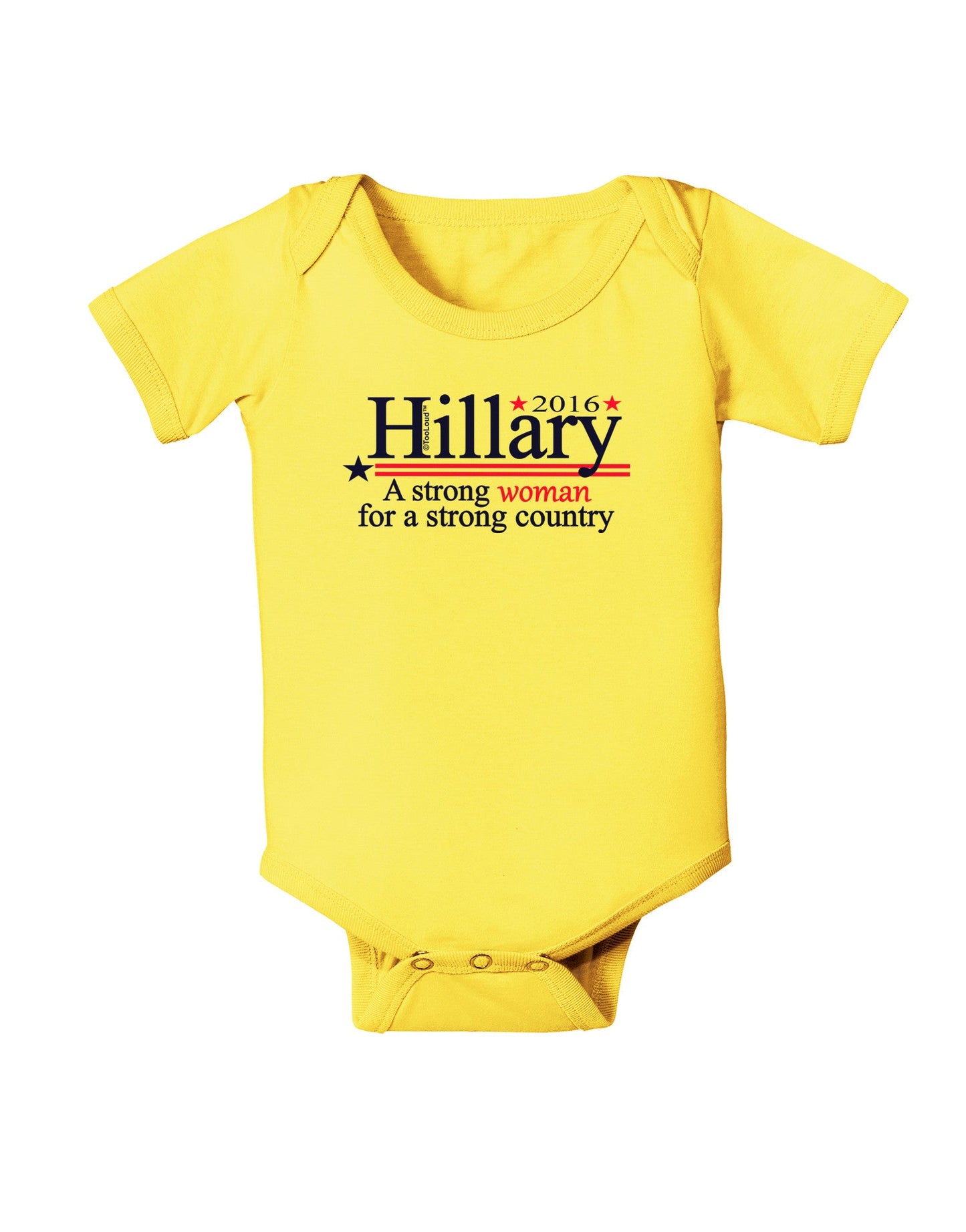Hillary A Strong Woman Baby Romper Bodysuit-Baby Romper-TooLoud-Yellow-06-Months-Davson Sales