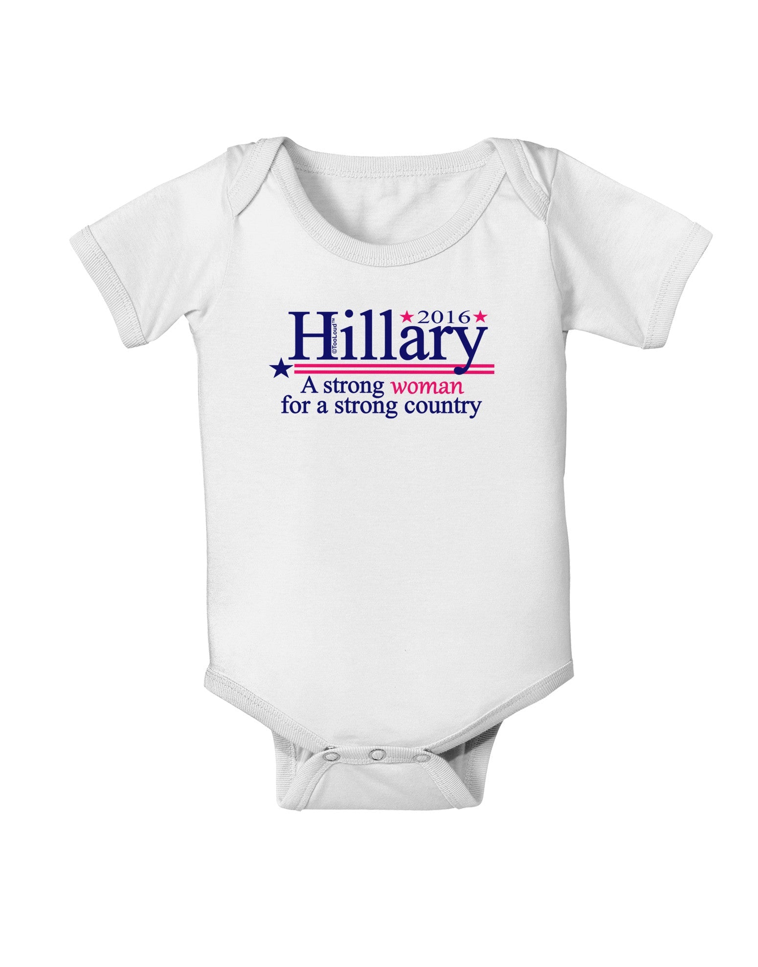 Hillary A Strong Woman Baby Romper Bodysuit-Baby Romper-TooLoud-White-06-Months-Davson Sales