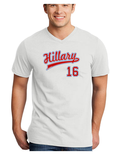 Hillary Jersey 16 Adult V-Neck T-shirt-Mens V-Neck T-Shirt-TooLoud-White-Small-Davson Sales