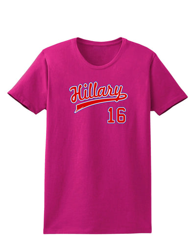 Hillary Jersey 16 Womens Dark T-Shirt-TooLoud-Hot-Pink-Small-Davson Sales