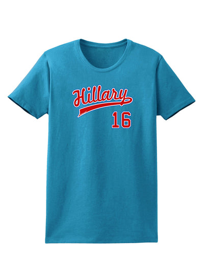 Hillary Jersey 16 Womens Dark T-Shirt-TooLoud-Turquoise-X-Small-Davson Sales