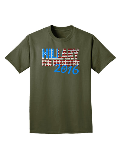 Hillary for President Flag Adult Dark T-Shirt-Mens T-Shirt-TooLoud-Military-Green-Small-Davson Sales