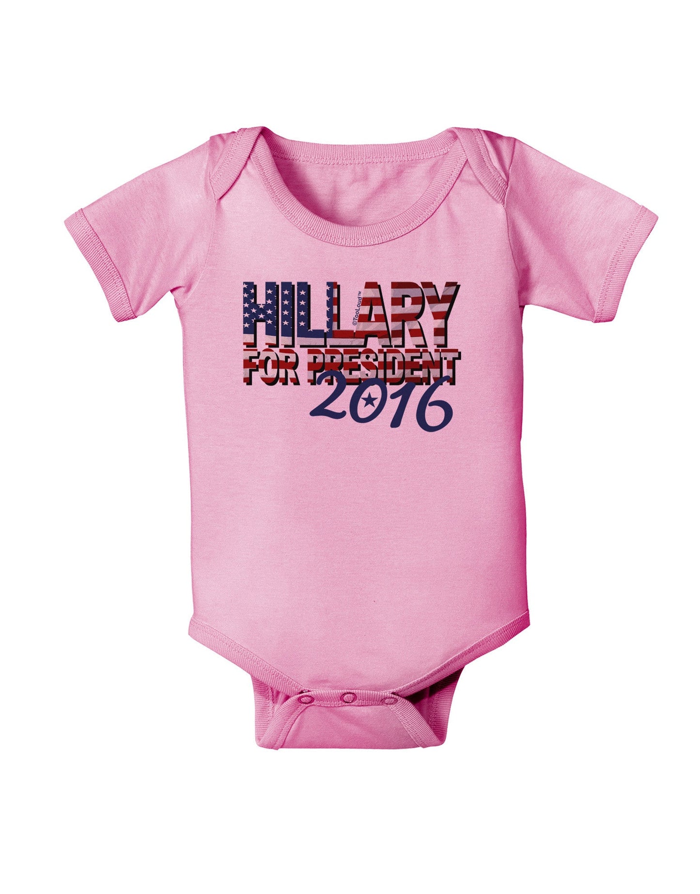 Hillary for President Flag Baby Romper Bodysuit-Baby Romper-TooLoud-Pink-06-Months-Davson Sales