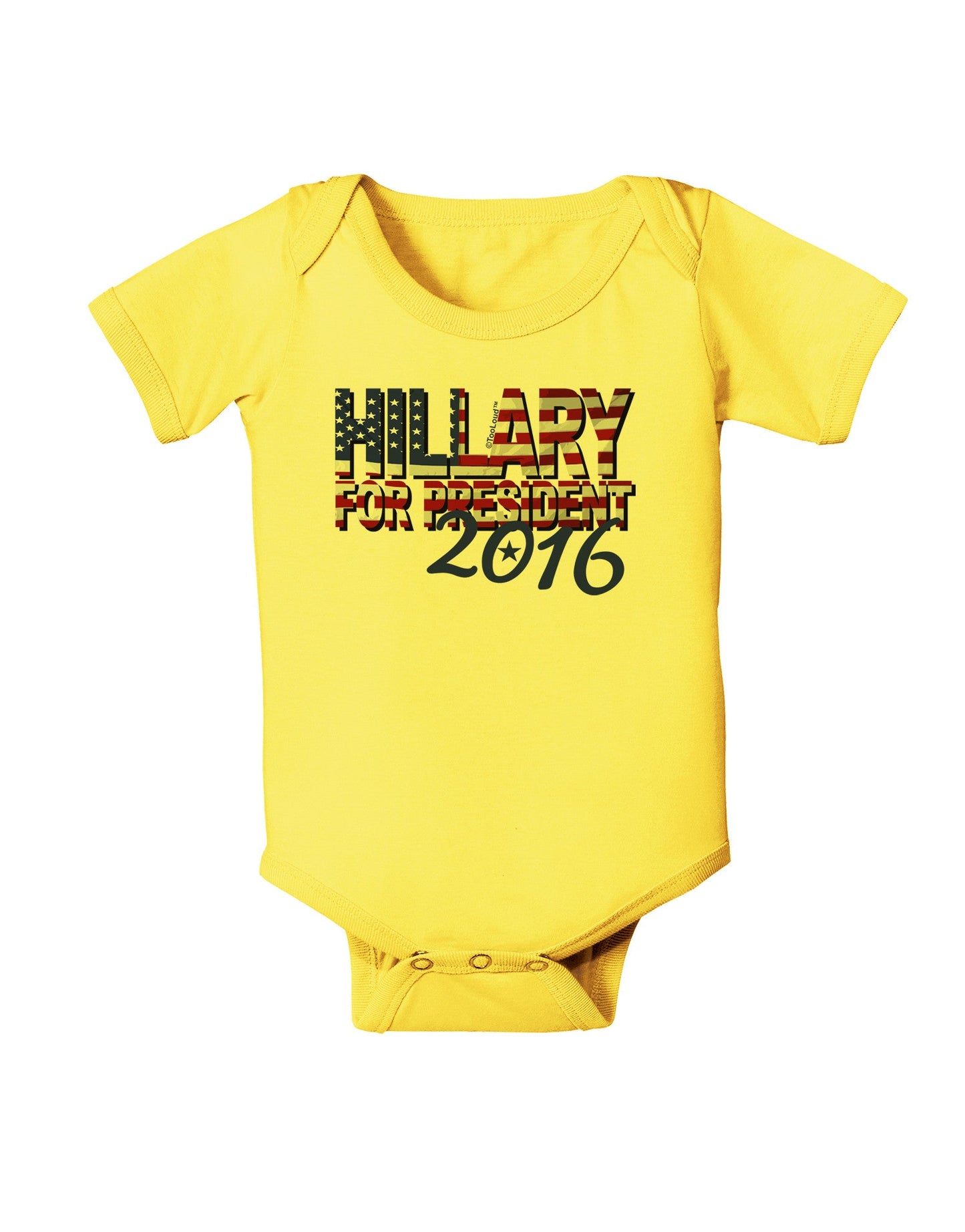 Hillary for President Flag Baby Romper Bodysuit-Baby Romper-TooLoud-Yellow-06-Months-Davson Sales
