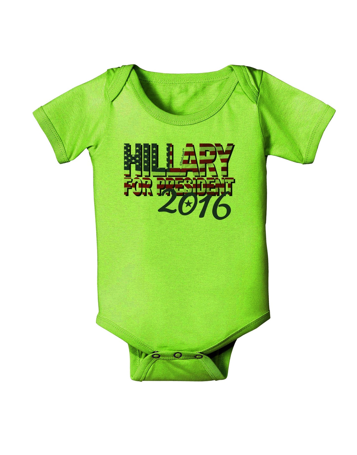 Hillary for President Flag Baby Romper Bodysuit-Baby Romper-TooLoud-Lime-06-Months-Davson Sales