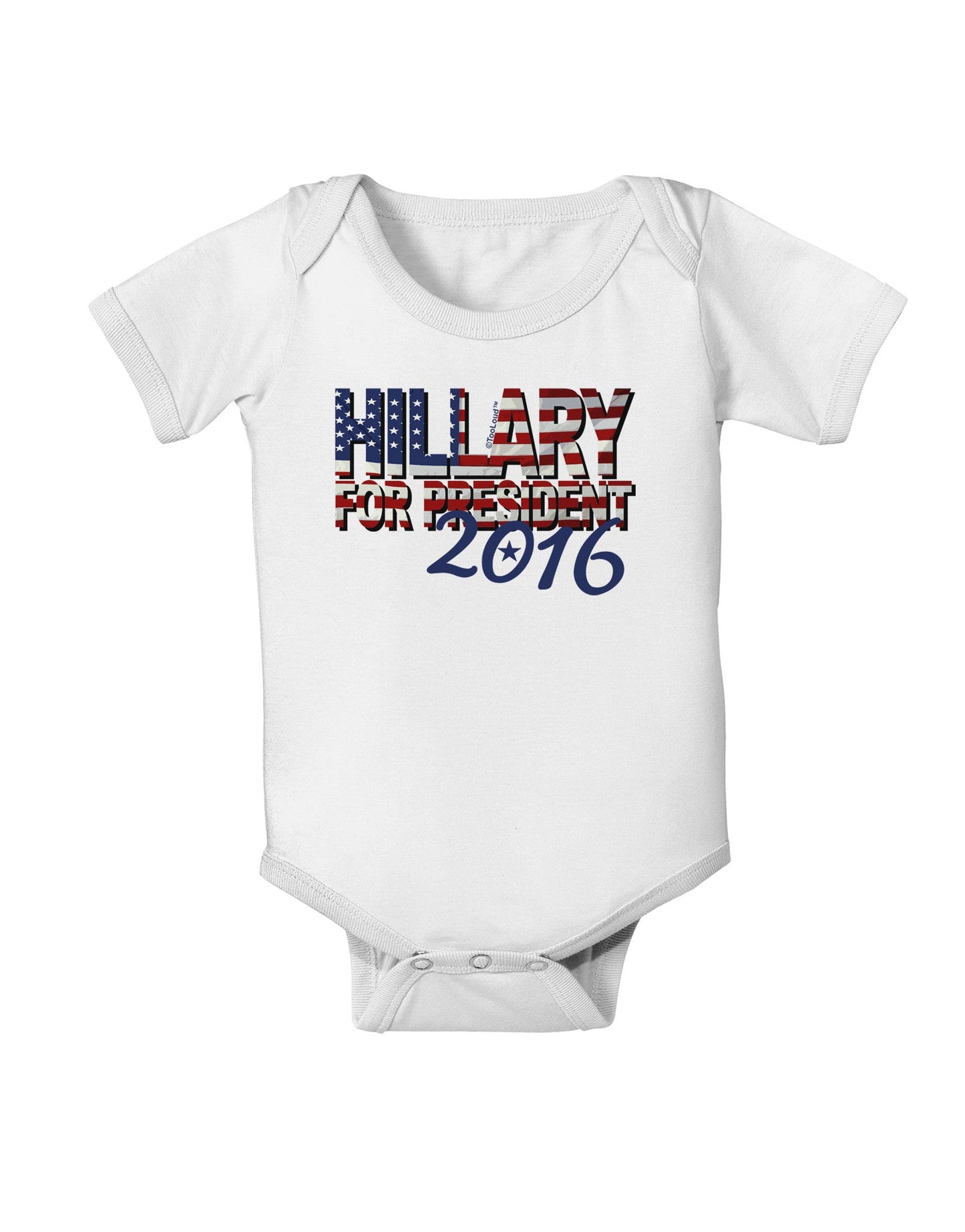 Hillary for President Flag Baby Romper Bodysuit-Baby Romper-TooLoud-White-06-Months-Davson Sales