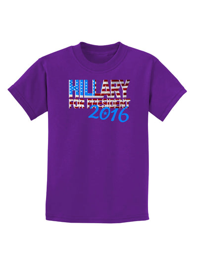 Hillary for President Flag Childrens Dark T-Shirt-Childrens T-Shirt-TooLoud-Purple-X-Small-Davson Sales