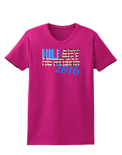 Hillary for President Flag Womens Dark T-Shirt-TooLoud-Hot-Pink-Small-Davson Sales