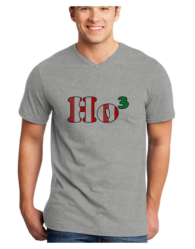 Ho Ho Ho Math Christmas Adult V-Neck T-shirt-Mens V-Neck T-Shirt-TooLoud-HeatherGray-Small-Davson Sales