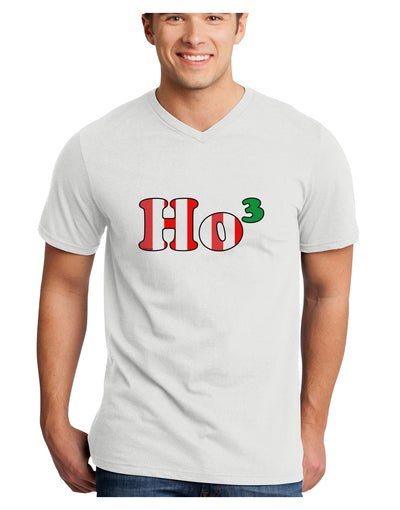 Ho Ho Ho Math Christmas Adult V-Neck T-shirt-Mens V-Neck T-Shirt-TooLoud-White-Small-Davson Sales