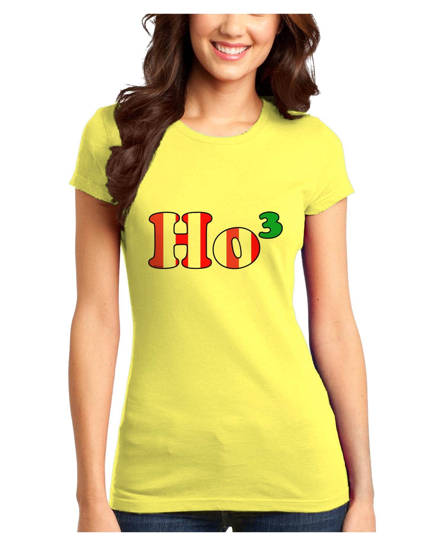 Ho Ho Ho Math Christmas Juniors T-Shirt-Womens Juniors T-Shirt-TooLoud-Yellow-Juniors Fitted XS-Davson Sales