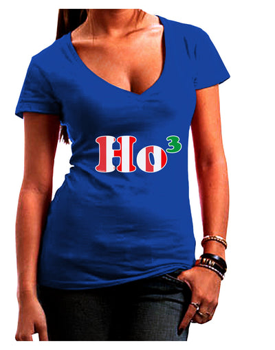 Ho Ho Ho Math Christmas Juniors V-Neck Dark T-Shirt-Womens V-Neck T-Shirts-TooLoud-Royal-Blue-Small-Davson Sales