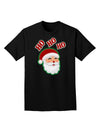 Ho Ho Ho Santa Claus Face Faux Applique Adult Dark T-Shirt-Mens T-Shirt-TooLoud-Black-Small-Davson Sales