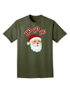 Ho Ho Ho Santa Claus Face Faux Applique Adult Dark T-Shirt-Mens T-Shirt-TooLoud-Military-Green-Small-Davson Sales