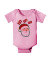 Ho Ho Ho Santa Claus Face Faux Applique Baby Romper Bodysuit-Baby Romper-TooLoud-Light-Pink-06-Months-Davson Sales