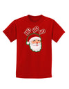 Ho Ho Ho Santa Claus Face Faux Applique Childrens Dark T-Shirt-Childrens T-Shirt-TooLoud-Red-X-Small-Davson Sales