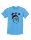 Ho Ho Ho Santa Claus Face Faux Applique Childrens T-Shirt-Childrens T-Shirt-TooLoud-Aquatic-Blue-X-Small-Davson Sales