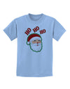 Ho Ho Ho Santa Claus Face Faux Applique Childrens T-Shirt-Childrens T-Shirt-TooLoud-Light-Blue-X-Small-Davson Sales