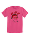 Ho Ho Ho Santa Claus Face Faux Applique Childrens T-Shirt-Childrens T-Shirt-TooLoud-Sangria-X-Small-Davson Sales