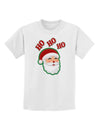 Ho Ho Ho Santa Claus Face Faux Applique Childrens T-Shirt-Childrens T-Shirt-TooLoud-White-X-Small-Davson Sales